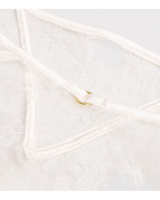 Kiki de Montparnasse White Lace-Insert Garter Belt