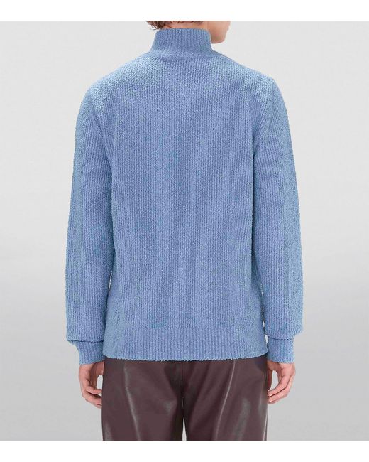 J.W. Anderson Blue Cotton-cashmere Half-zip Sweater for men