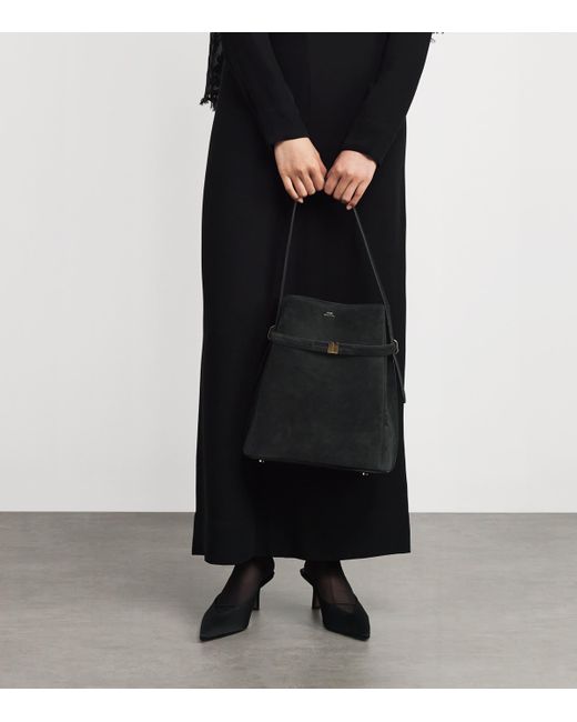 Totême Black Suede Bucket Shoulder Bag