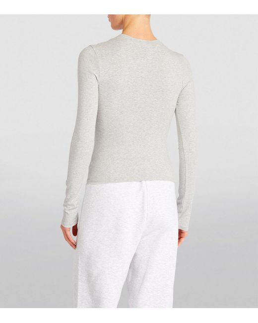 Skims Blue Cotton Jersey Long-Sleeve T-Shirt
