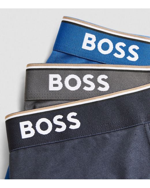 Boss Blue Stretch-Cotton Power Trunks for men