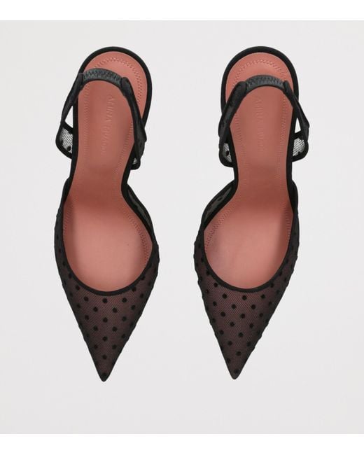 AMINA MUADDI Black Mesh Holli Slingback Pumps 95