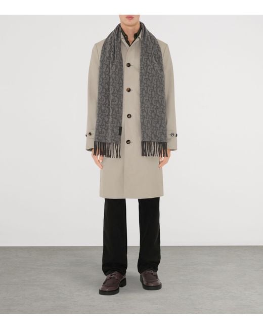 Burberry Gray Cashmere B Charm Scarf