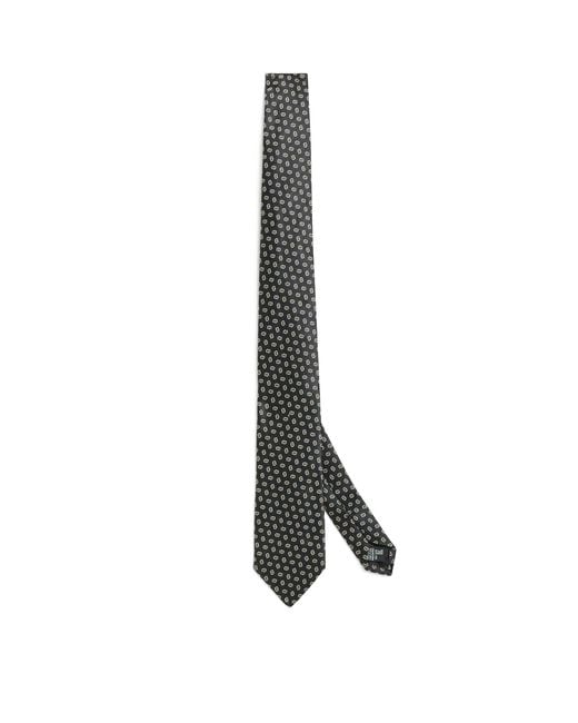 Emporio Armani White Silk Jacquard Tie for men