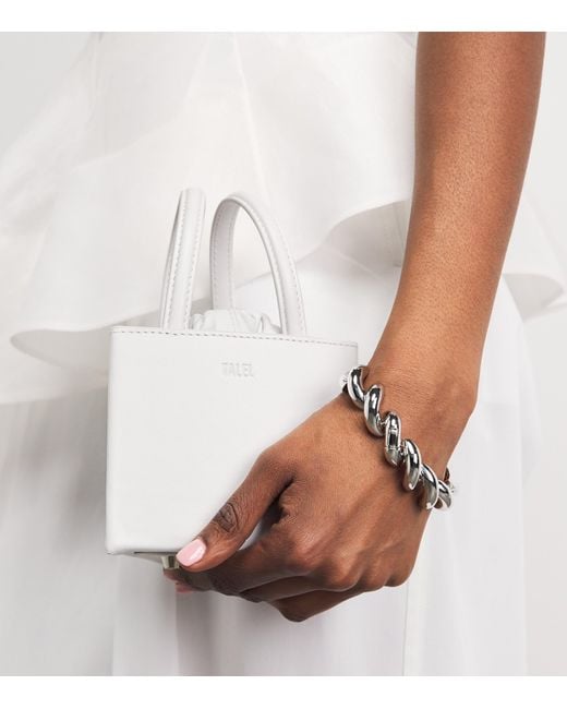 TALEL PARIS White Small Leather Triangle Bag
