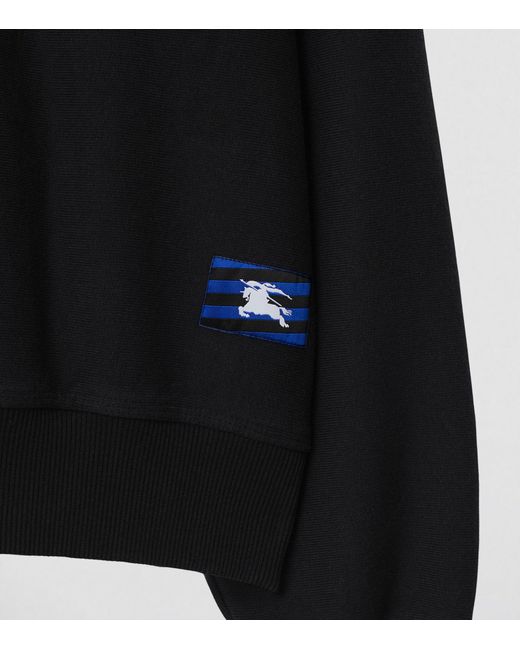 Burberry Black Cotton Ekd-patch Sweater for men