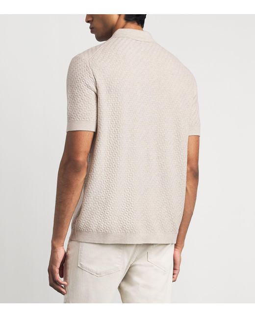 PAIGE White Cotton-Wool-Silk-Cashmere Kiko Polo Shirt for men