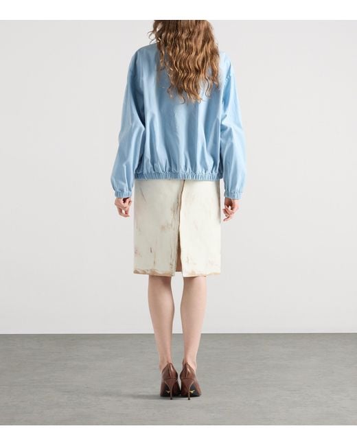 Prada Blue Old Gabardine Blouson Jacket
