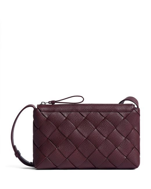 Bottega Veneta Purple Small Leather Diago Messenger Bag for men