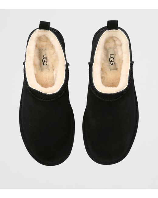 Ugg Black Suede Classic Micro Boots