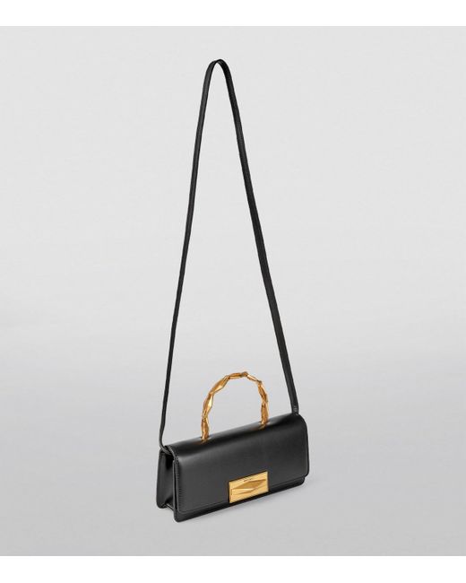 Jimmy Choo Black Diamond Leather Top-Handle Bag