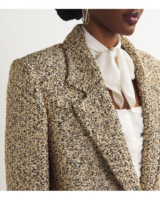 Alessandra Rich Natural Tweed Single-Breasted Blazer