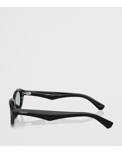 Burberry Black Acetate Oval Sunglasses