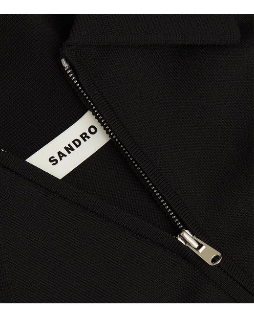 Sandro Black Half-Zip Polo Shirt for men