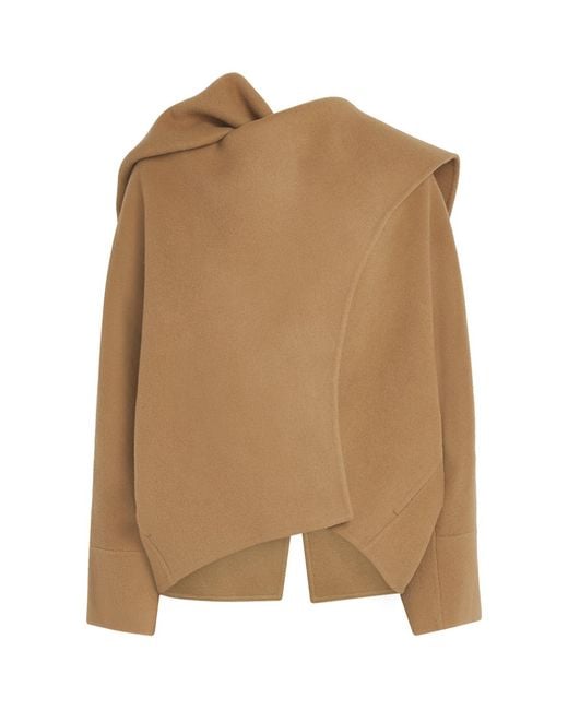 Source Unknown Natural Wool Nuage Scarf Coat