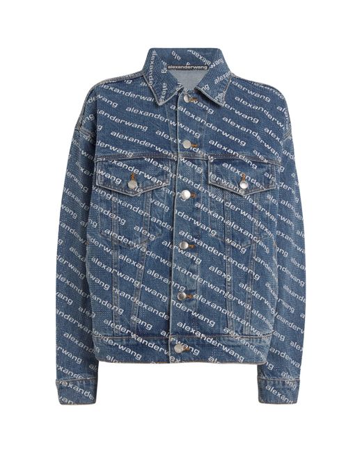 Alexander Wang Blue Embellished Game Denim Jacket