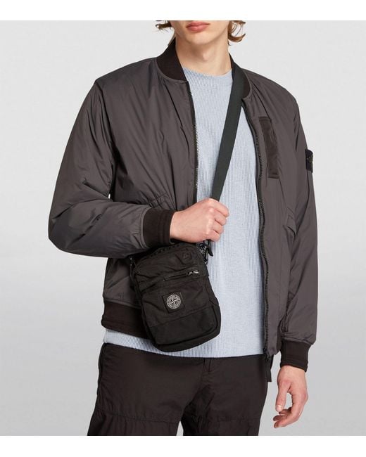 Stone Island Black Small Lino Nylon Tela-tc Cross-body Bag for men