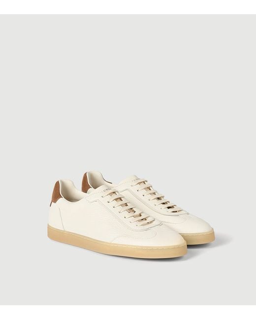 Brunello Cucinelli Natural Leather Low-Top Sneakers for men