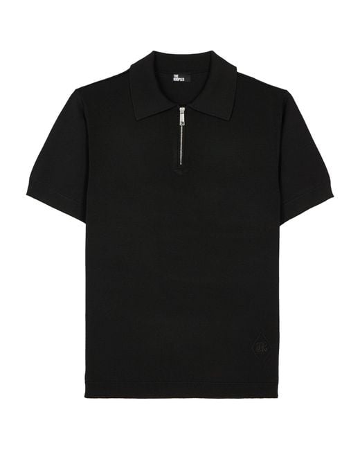 The Kooples Black Quarter-zip Polo Shirt for men