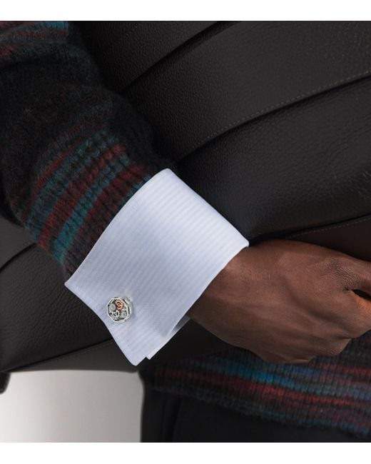 Tateossian Black Palladium Octo Gear Cufflinks for men