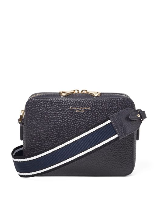 Aspinal Blue Leather Camera Bag