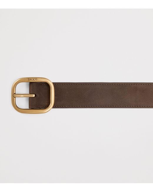 Loewe Brown Leather Rounded-Rectangle Belt