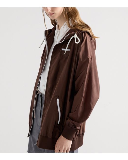 Prada Brown Re-Nylon Belted Raincoat
