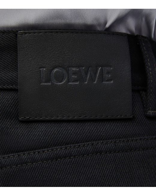 Loewe Black High-rise Wide-leg Brand-patch Jeans