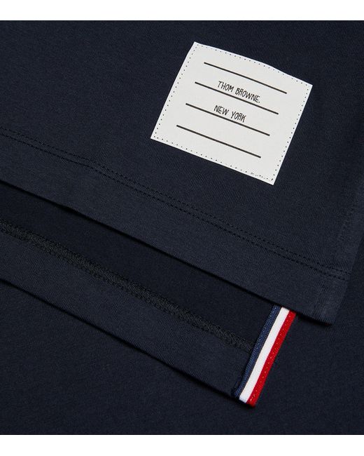 Thom Browne Blue Name Patch T-Shirt