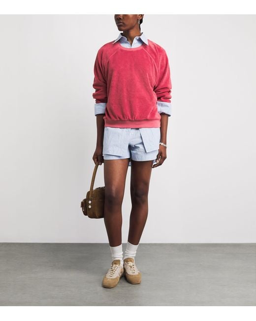 Suzie Kondi Pink Cotton-Blend Samos Sweatshirt