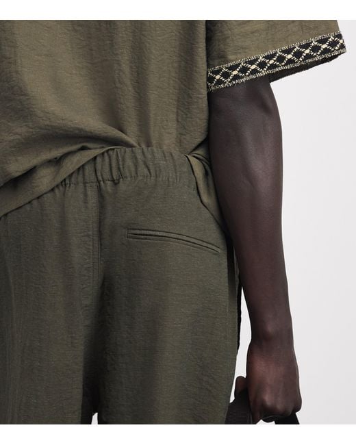 Commas Green Drawstring Resort Trousers for men