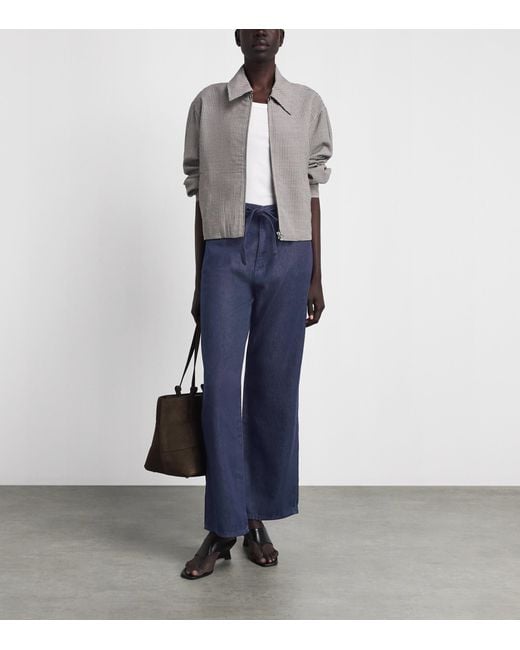Rag & Bone Blue Drawstring Phoebe Wide-Leg Jeans