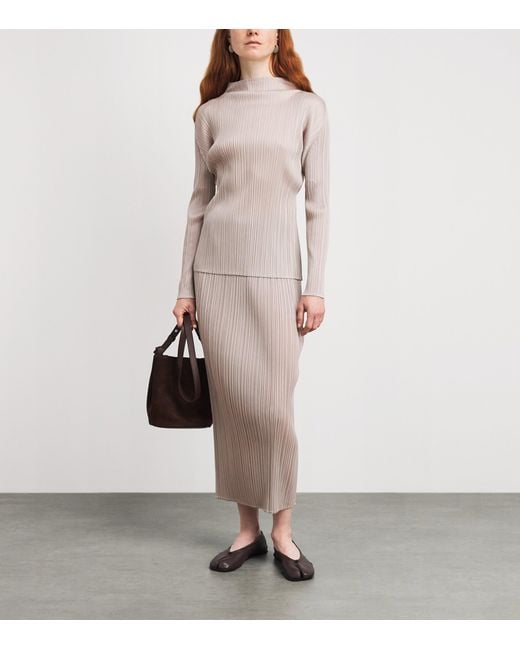 Pleats Please Issey Miyake Pink Long-Sleeve New Colorful Basics 4 Top