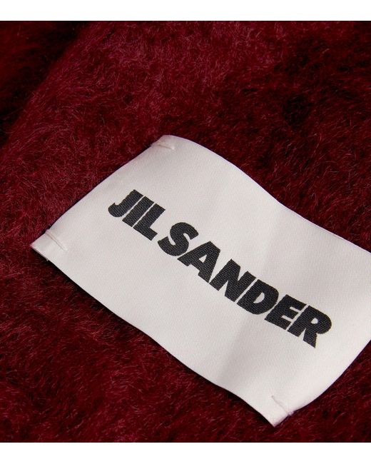 Jil Sander Red Mohair-blend Scarf