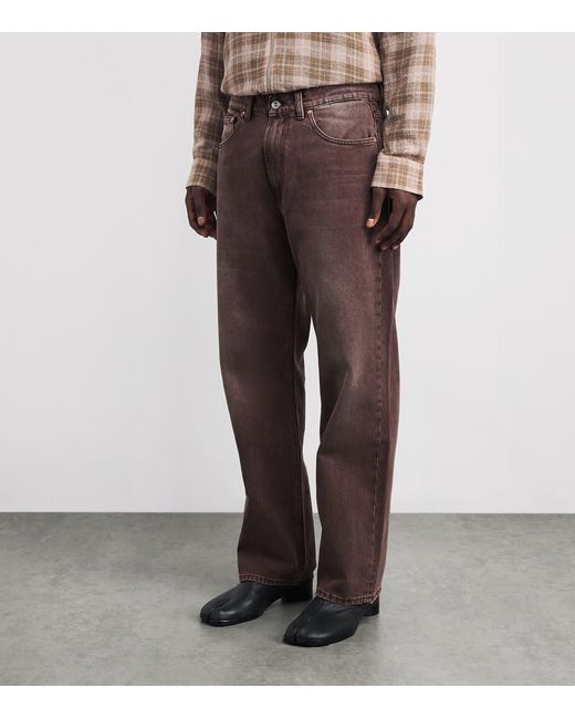 Our Legacy Brown Trompe-L'Oeil Third Cut Straight Jeans for men