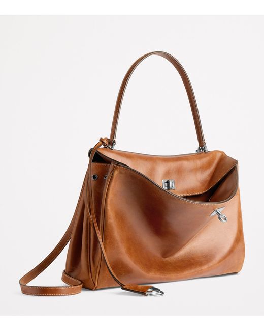 Balenciaga Brown Medium Leather Rodeo Top-Handle Bag