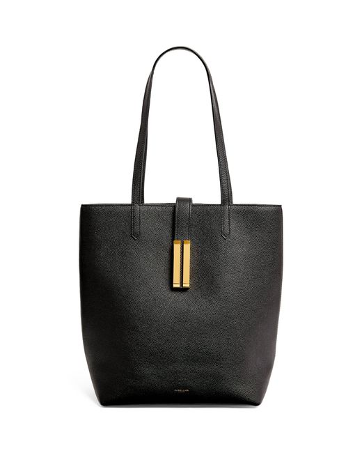 DeMellier Black Leather Vancouver Tote Bag