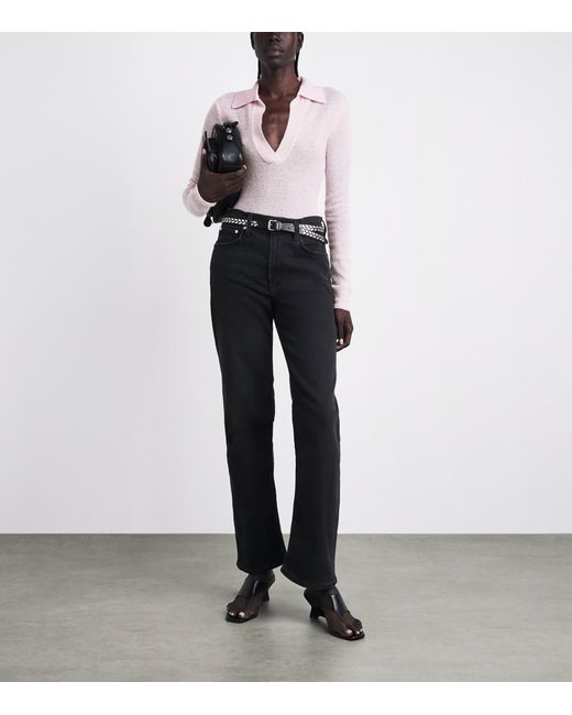 Citizens of Humanity Pink Wool-Cashmere Simone Polo Sweater