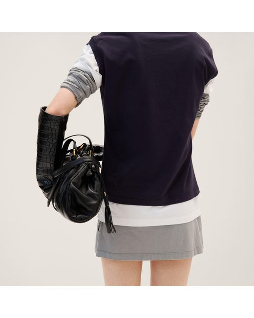 Miu Miu Blue Cotton Layering T-Shirts