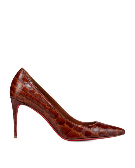 Christian Louboutin Brown Kate Croc-Embossed Leather Pumps 85