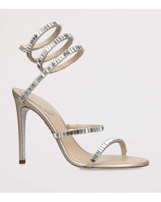 Rene Caovilla White Embellished Cleo Spark Sandals 105