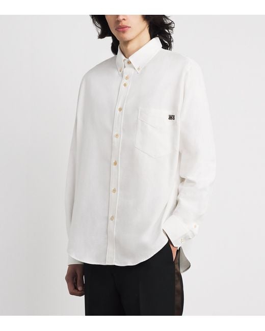 Wales Bonner White Cotton Embroidered Isaac Shirt for men