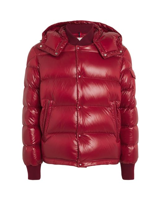 Red moncler bomber jacket discount