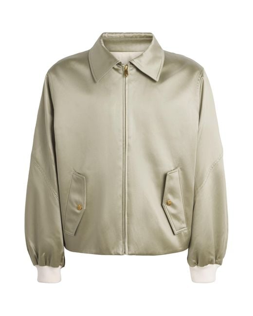 Willy Chavarria Green Satin Opera Bomber Jacket for men