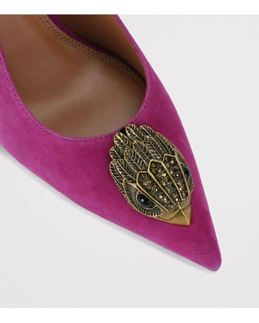 Kurt Geiger Purple Suede Eagle Slingback Pumps