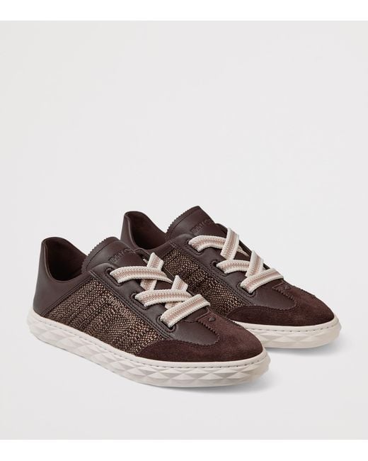 Jimmy Choo Brown Diamond Light Flex Leather Woven Sneakers