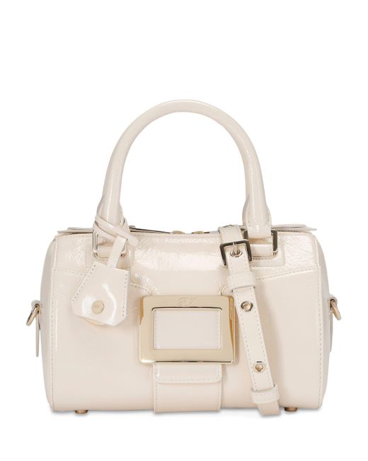 Roger Vivier Natural Patent Leather Belle Vivier Top-Handle Bag