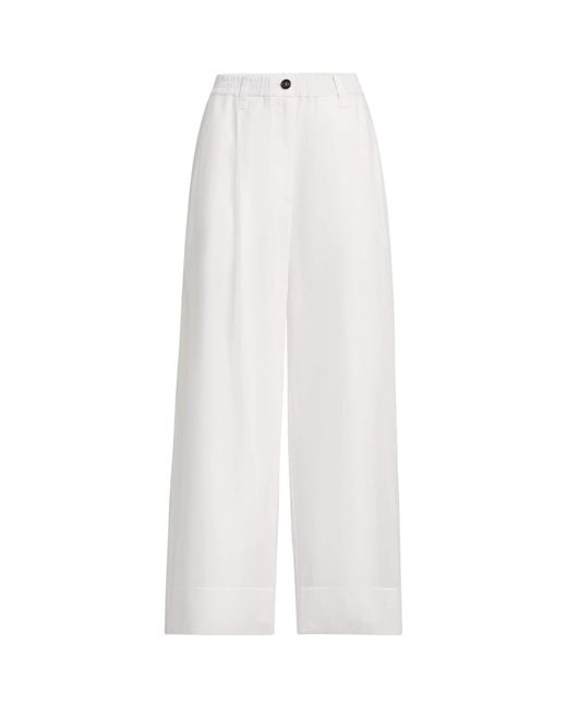 Brunello Cucinelli White Cotton Organza Trousers