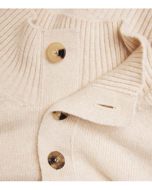 Harrods Natural Cashmere Button-Down Sweater for men