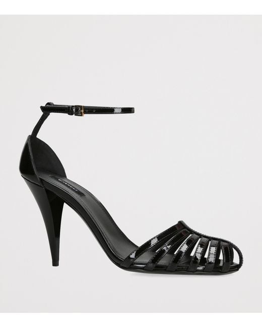 Givenchy Black Leather Cage Sandals 95